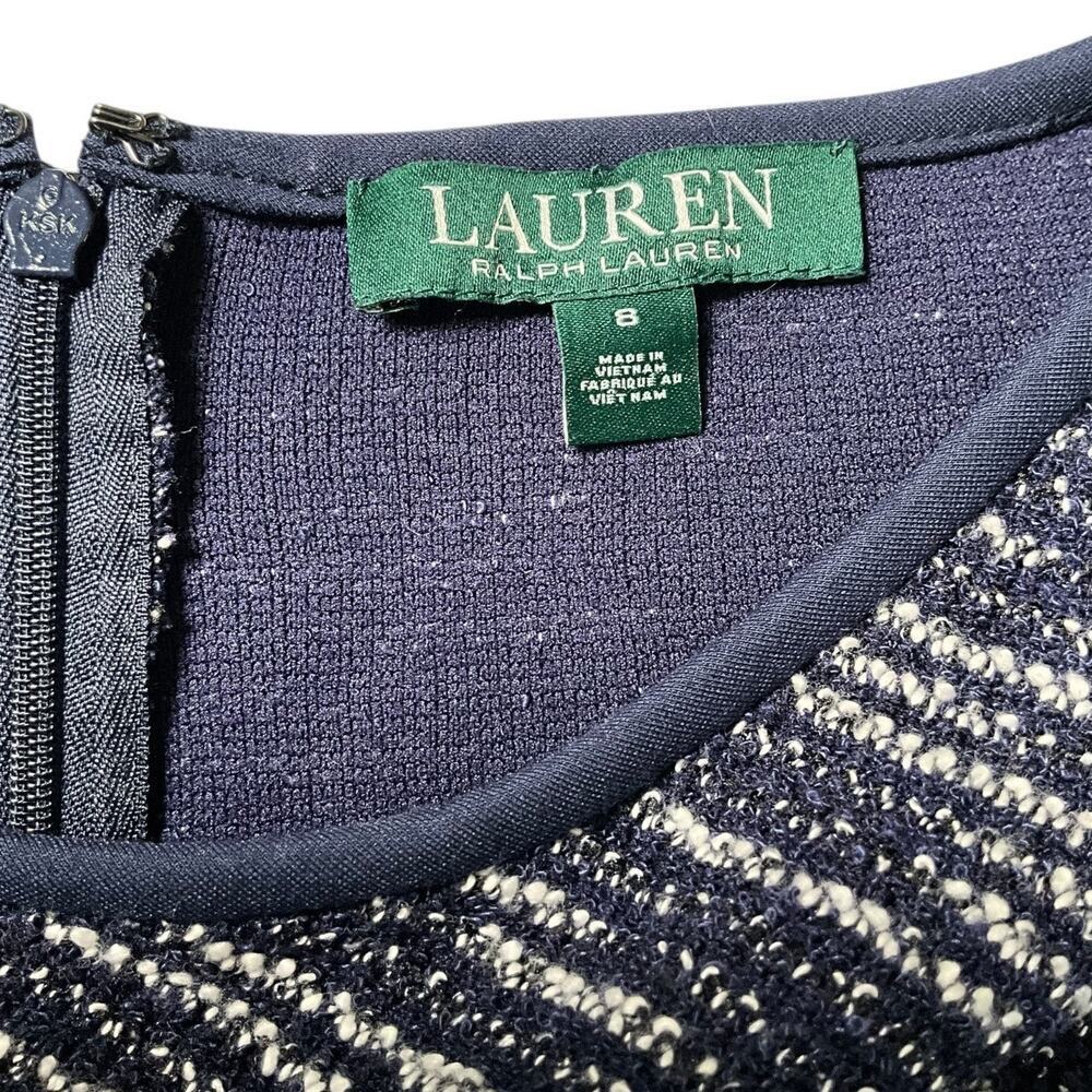 Lauren Ralph Lauren Navy Tweed Sheath Dress Size 8 NWT Long Sleeve Professional - Picture 5 of 11